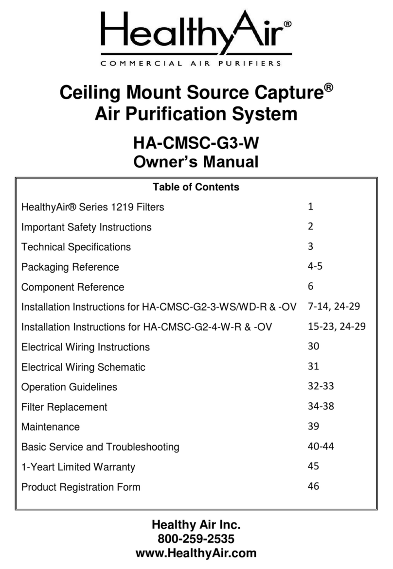 HealthyAir HA-CMSC-G3-W owner's manual