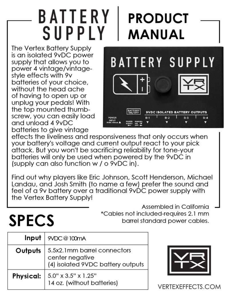 Vertex Effects Battery Supply product manual