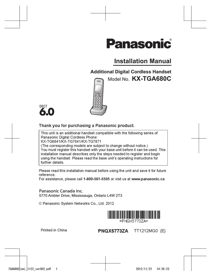 Panasonic KX-TGA680C installation manual