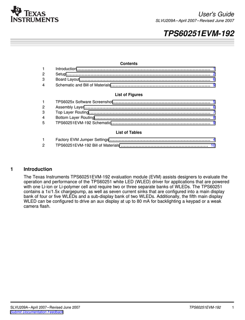 Texas Instruments TPS60251EVM-192 User manual