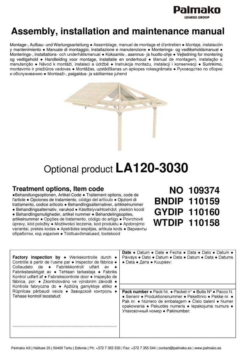 Lemeks Palmako LA120-3030 Assembly, installation and maintenance manual Lemeks Palmako LA120-3030 Assembly, installation and maintenance manual