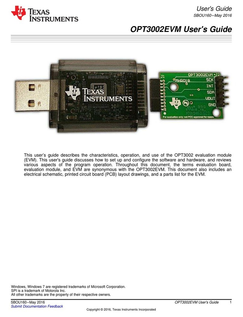 Texas Instruments OPT3002EVM User manual