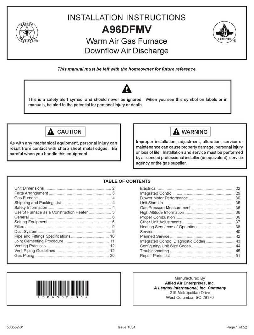 Lennox A96DFMV User manual