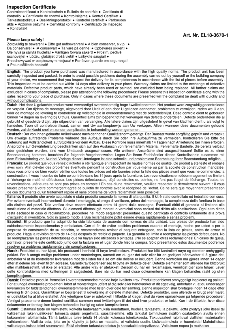 Palmako EL18-3670-1 installation manual