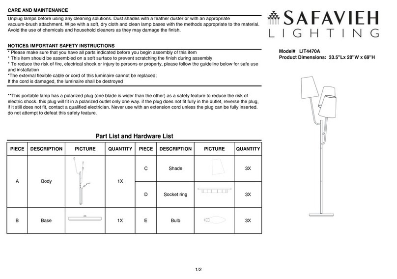 Safavieh Lighting LIT4470A quick start guide