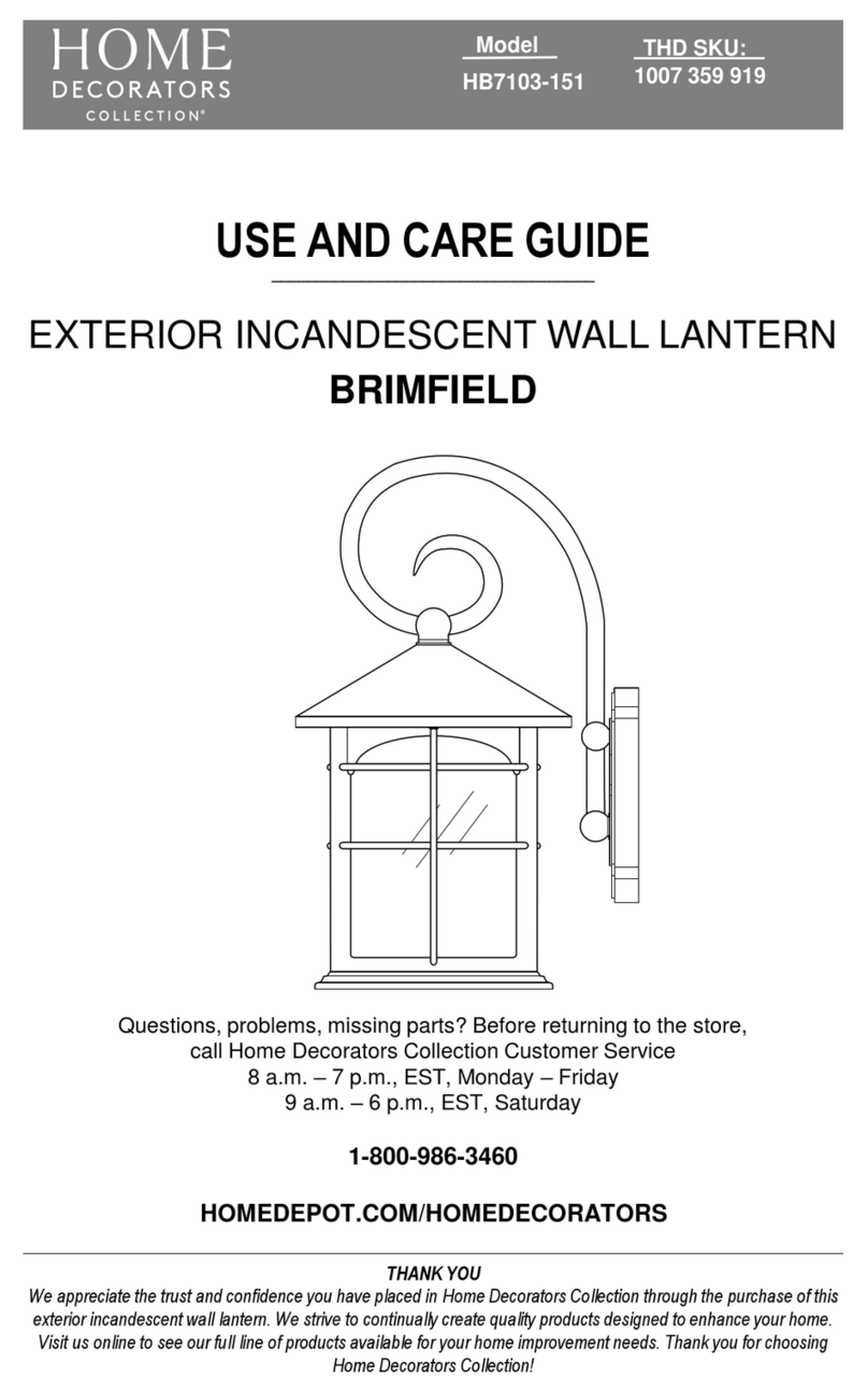 Home Decorators Collection BRIMFIELD Use and care guide