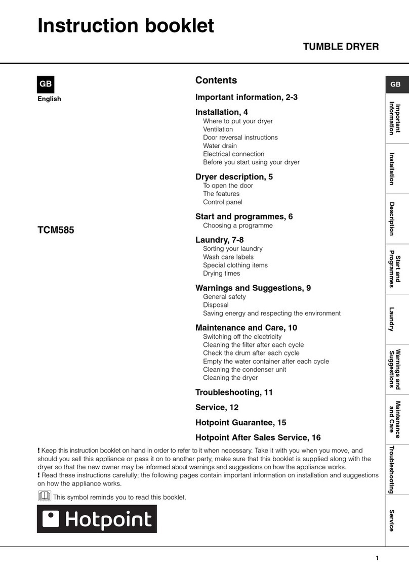 Hotpoint TCM585 User manual
