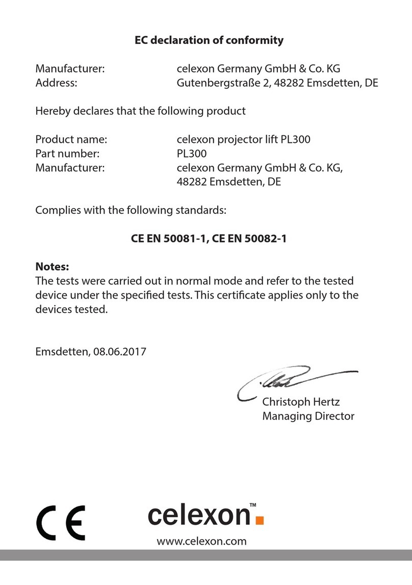 Celexon PL300 installation manual