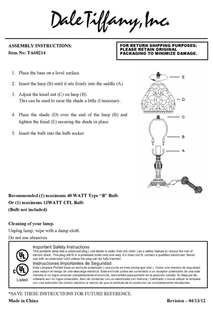 Dale Tiffany TA60214 Assembly instructions Dale Tiffany TA60214 Assembly instructions