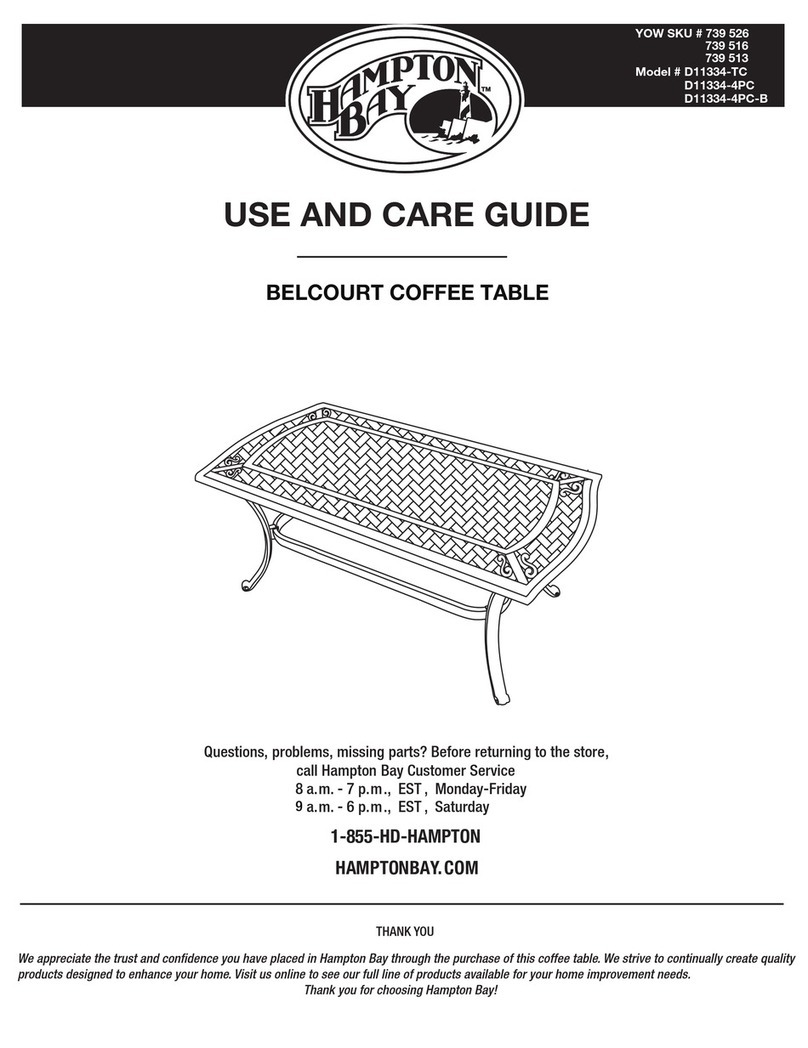 HAMPTON BAY BELCOURT D11334-4PC User manual