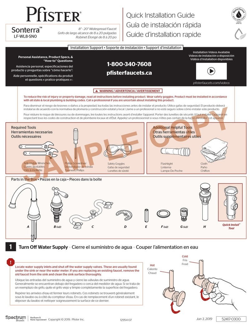 Spectrum Brands Pfister Sonterra LF-WL8-SN0 User manual Spectrum Brands Pfister Sonterra LF-WL8-SN0 User manual