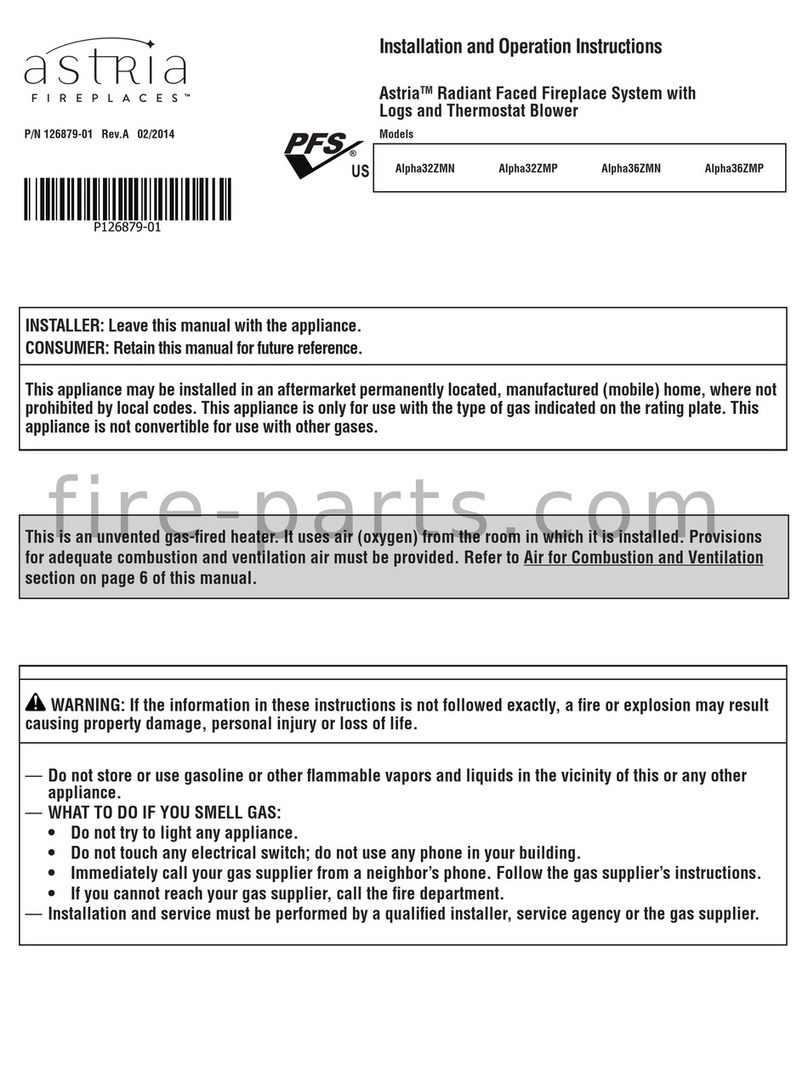 Astria Fireplaces Alpha32ZMP Assembly, installation and operation instructions