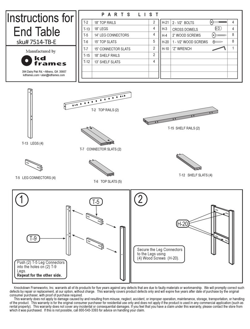kd frames 7514-TB-E instructions