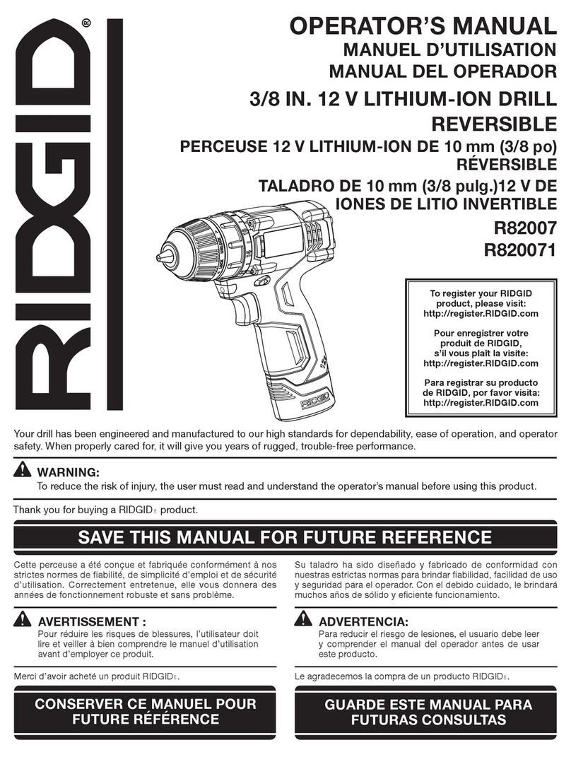 RIDGID R820071 Operator's manual