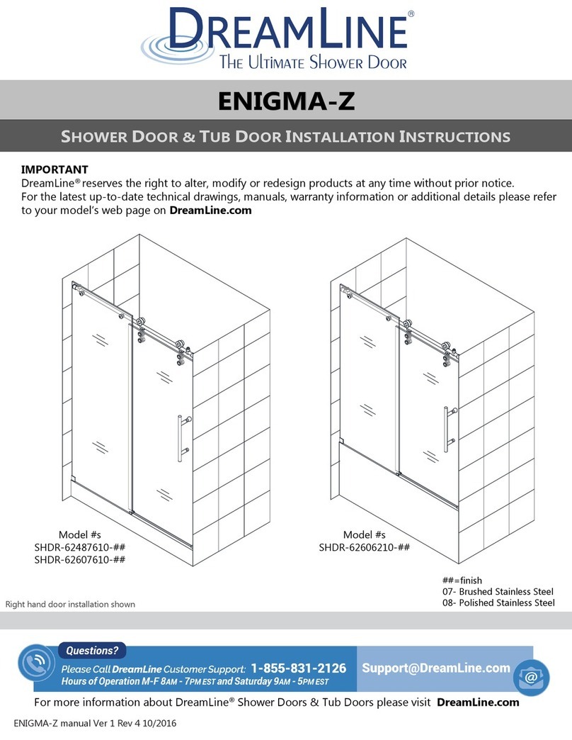 Dreamline ENIGMA-Z SHDR-62487610 Series User manual