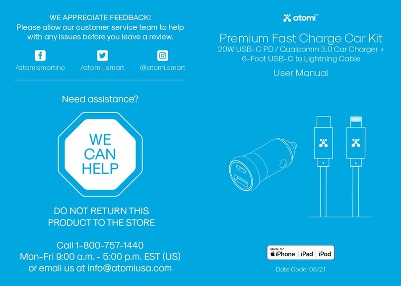 ATOMI Premium Fast Charge Car Kit user manual