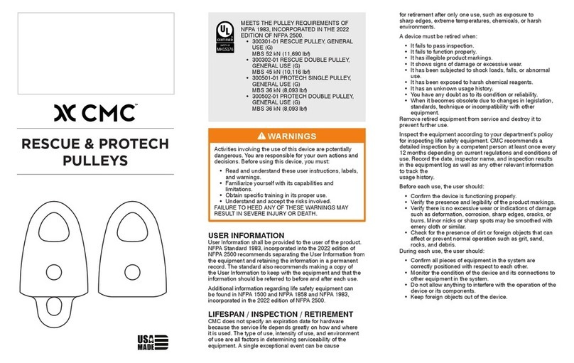 CMC RESCUE & PROTECH PULLEYS User manual