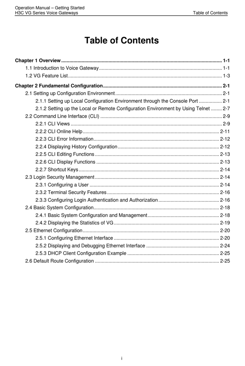 H3C VG Series User manual