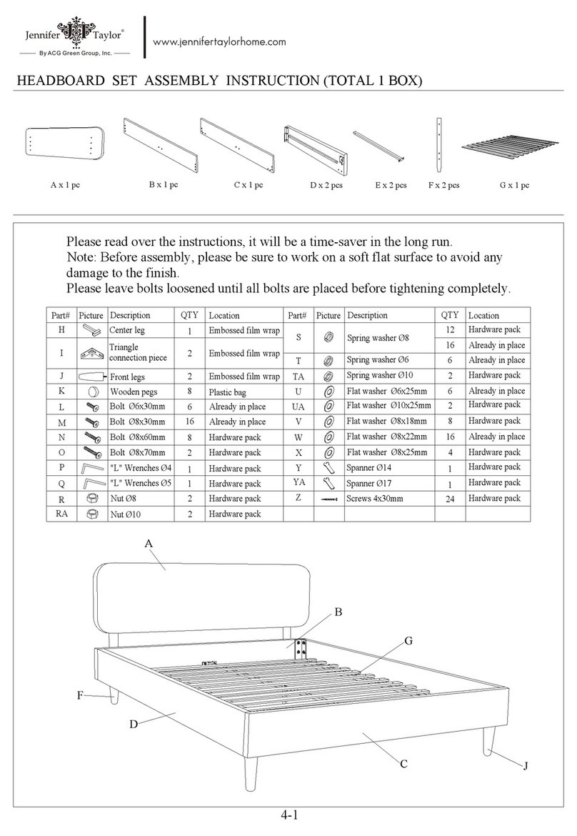ACG Jennifer Taylor HEADBOARD SET Assembly instruction