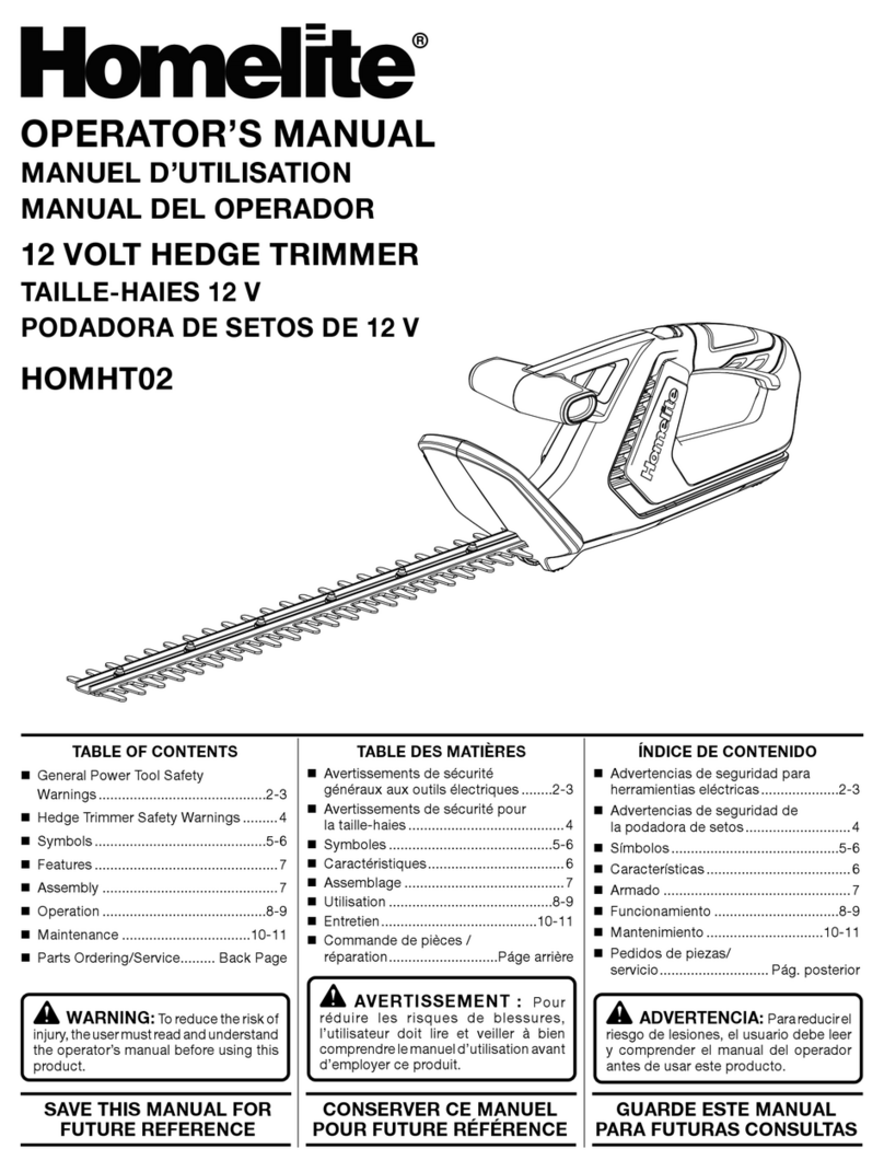 Homelite HOMHT02 User manual