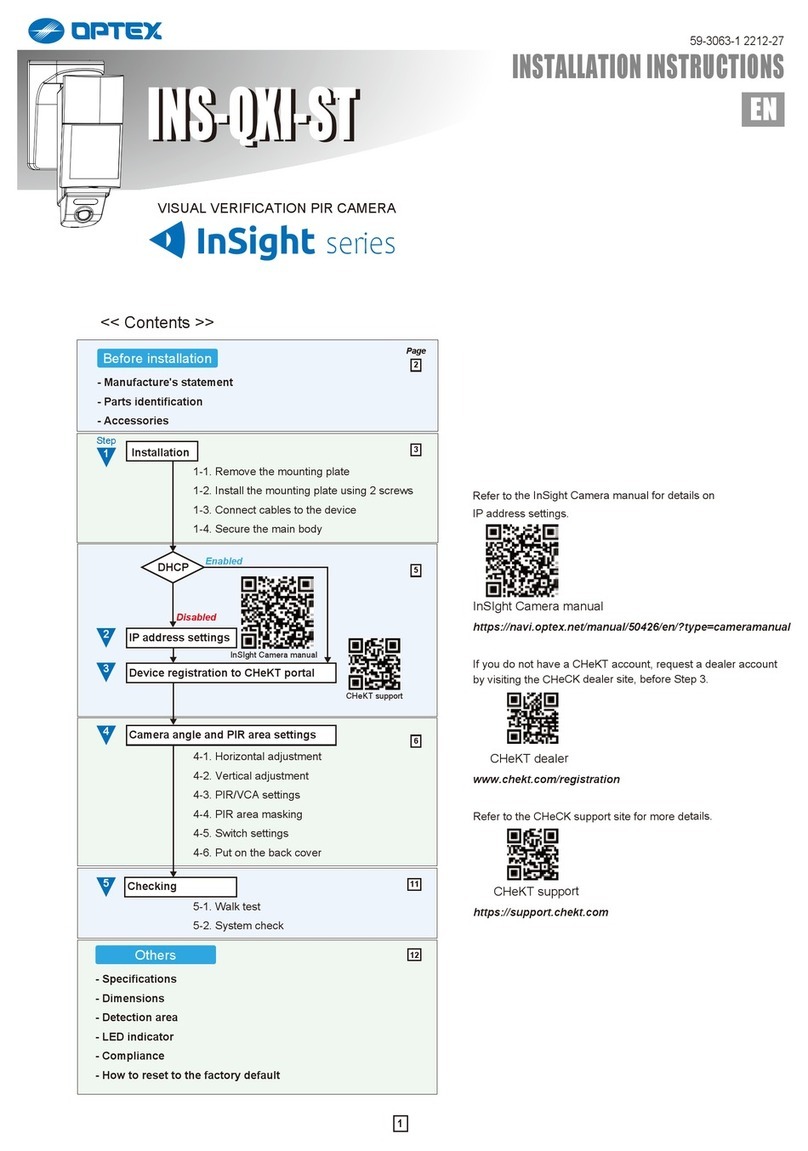 Optex InSight INS-QXI-ST installation instructions