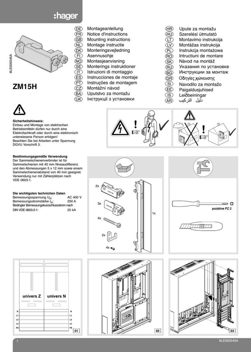 hager ZM15H Mounting instructions