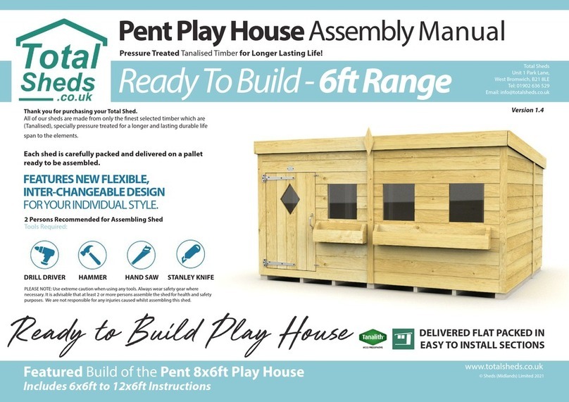total sheds Pent Play House 8x6ft Assembly manual