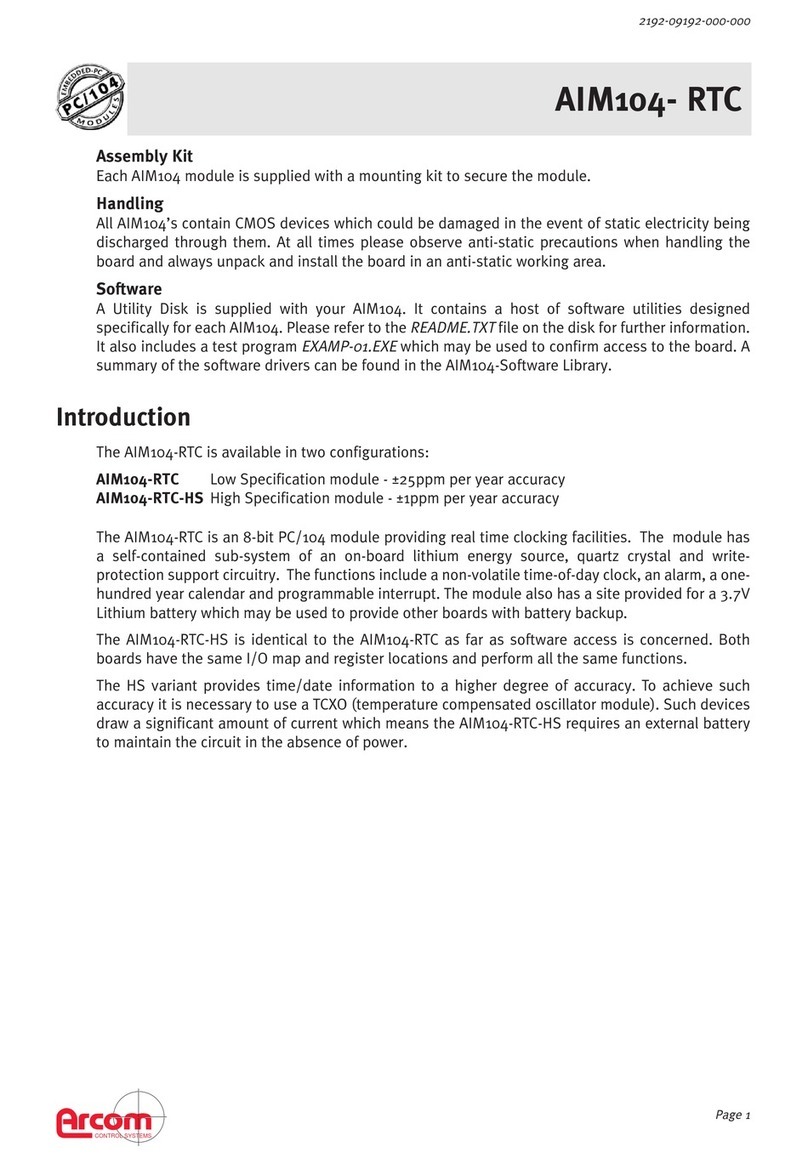 Arcom AIM104-RTC Instruction Manual