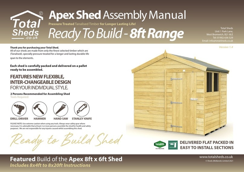 total sheds Apex Shed 8ft x 6ft Assembly manual