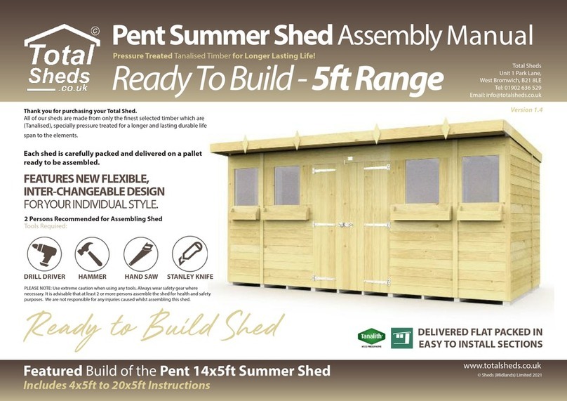 total sheds Pent Summer Shed 14x5ft Assembly manual