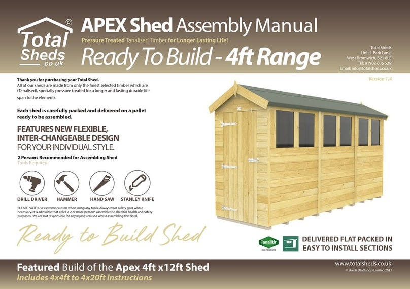 total sheds Apex Shed 4ft x12ft Assembly manual