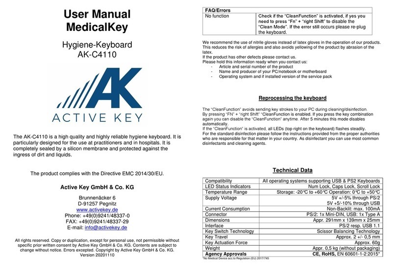 Active Key MedicalKey AK-C4110 User manual
