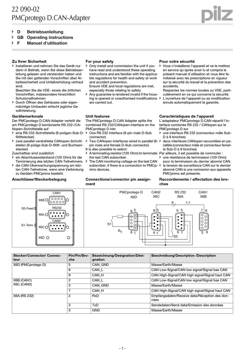 Pilz PMCprotego D.CAN-Adapter 01-24A operating instructions