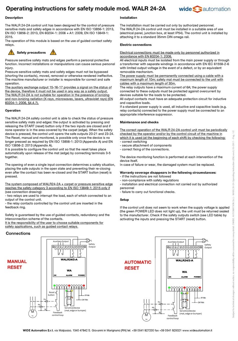 WIDE Automation WALR 24-2A operating instructions