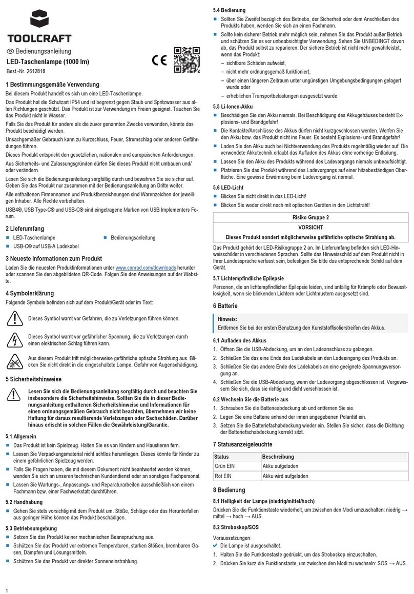 TOOLCRAFT 2612818 User manual