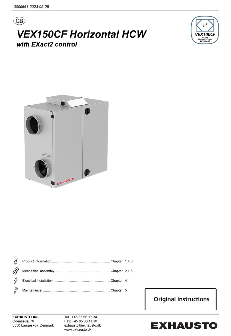 Exhausto VEX150CF Horizontal HCW instructions