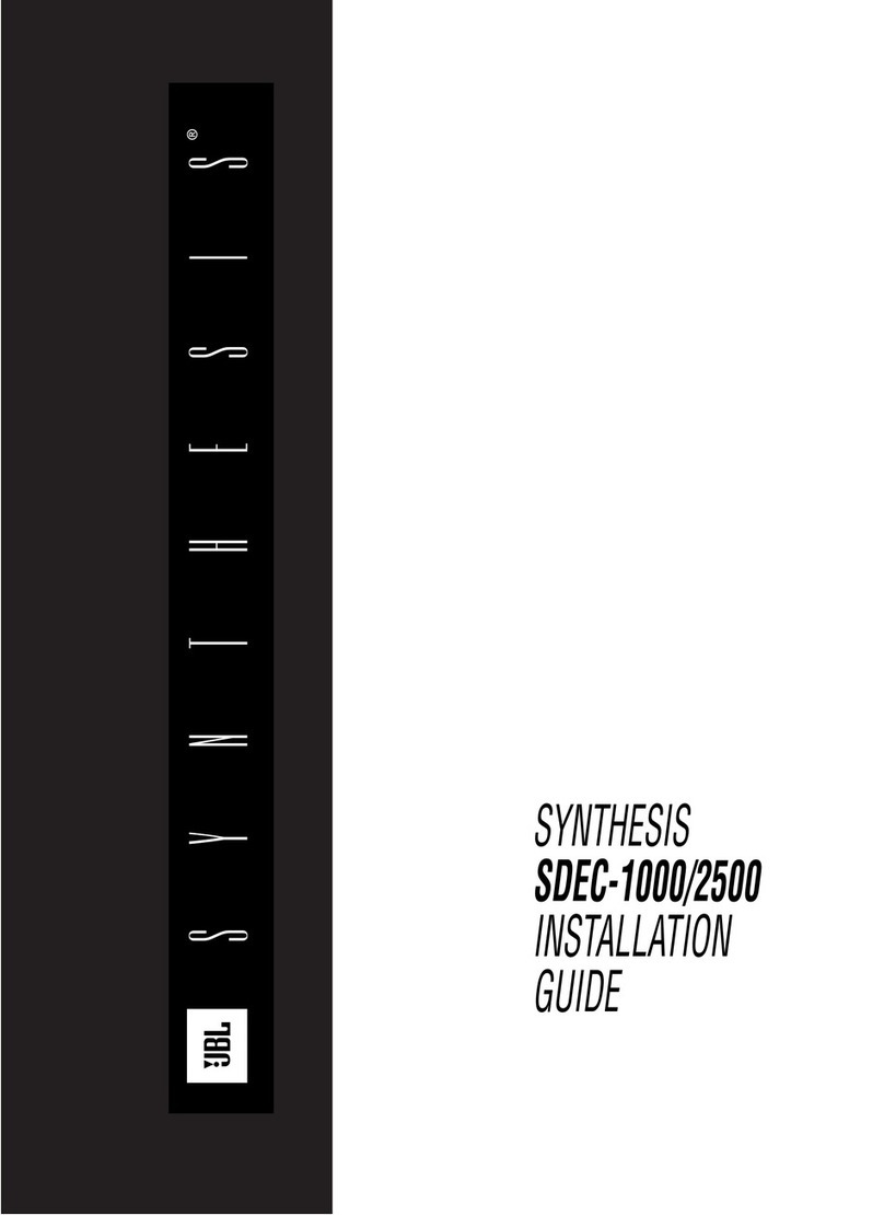 JBL SYNTHESIS SDEC-1000 installation guide