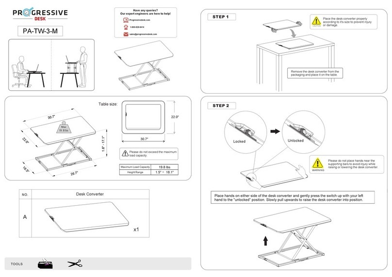 PROGRESSIVE DESK PA-TW-3-M User manual