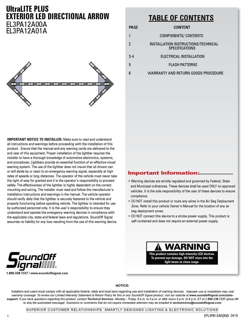 Soundoff Signal UltraLITE PLUS EL3PA12A00A manual