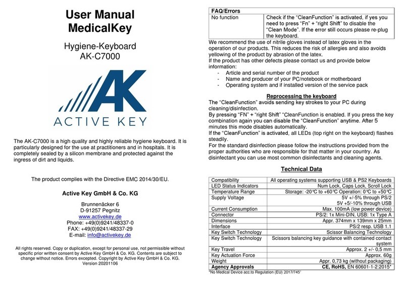 Active Key AK-C7000 User manual