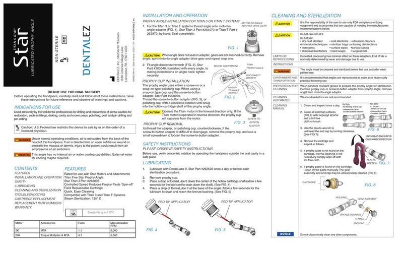 DentalEZ Star LUBRICATED PROPHY ANGLE instruction manual