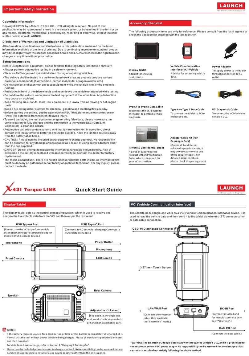 Launch X-431 Torque LINK User manual