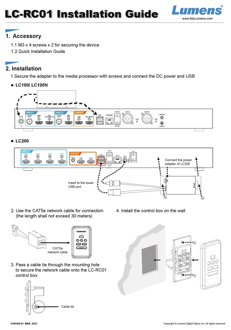 Lumens LC-RC01 installation guide