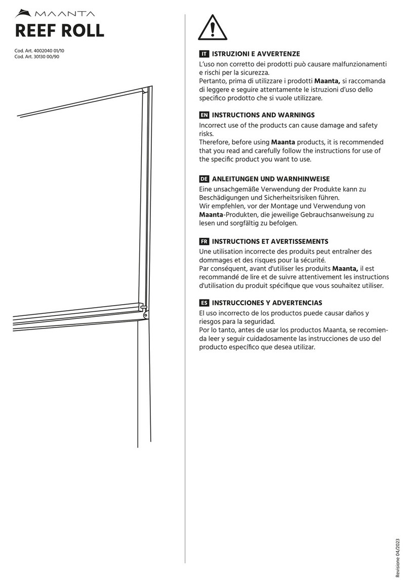Maanta REEF ROLL Instructions and warnings Maanta REEF ROLL Instructions and warnings