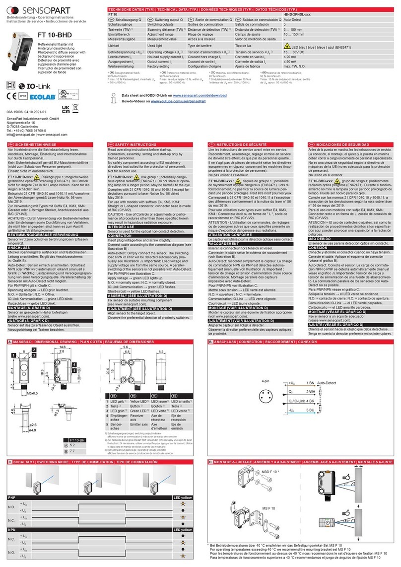 Sensopart FT 10-BHD operating instructions