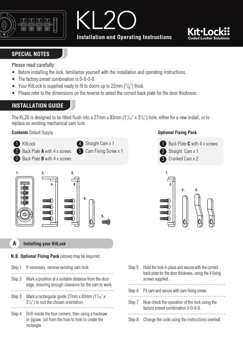 Kit-Lock KL20 Installation and operating instructions