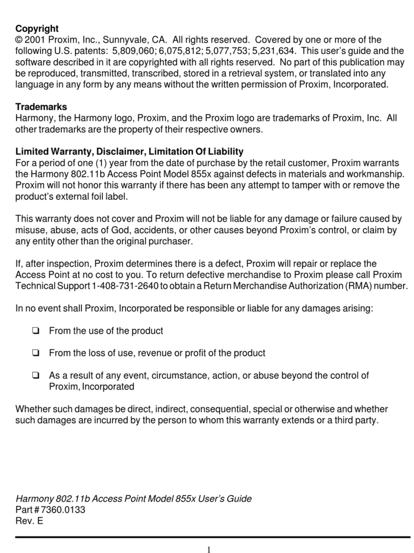 Proxim 8550 User manual