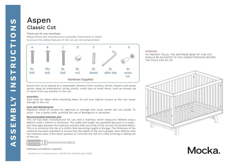 Mocka Aspen Classic Cot Assembly instructions Mocka Aspen Classic Cot Assembly instructions