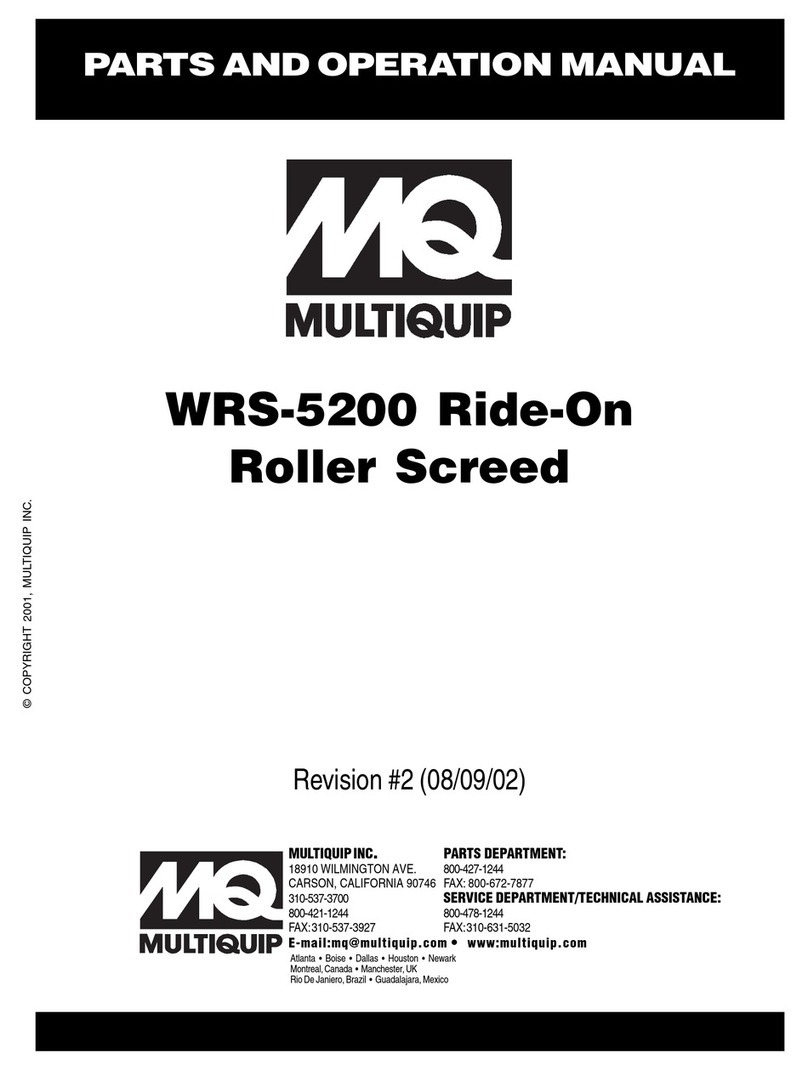 MULTIQUIP WRS5200 Parts and operation manual