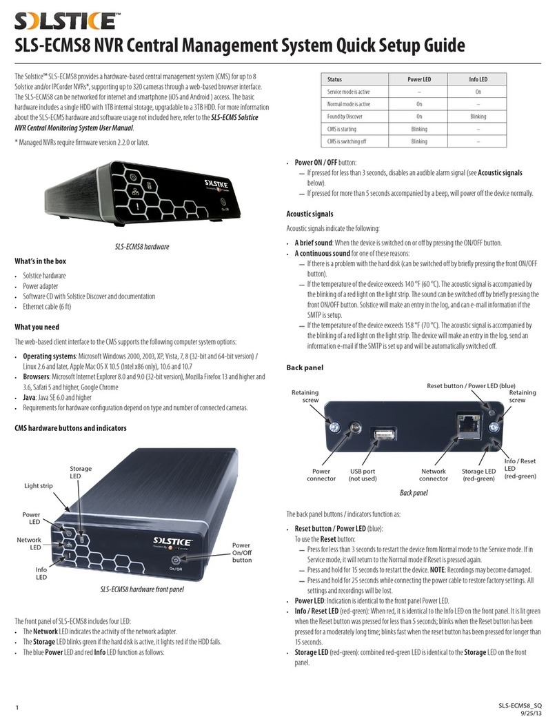 Solstice SLS-ECMS8 Quick setup guide
